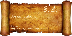 Borsy Laborc névjegykártya